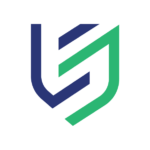 Logo for Loyalty First Insurance featuring a modern shield design with a combination of blue and green geometric lines forming an abstract 'L' and 'F'.